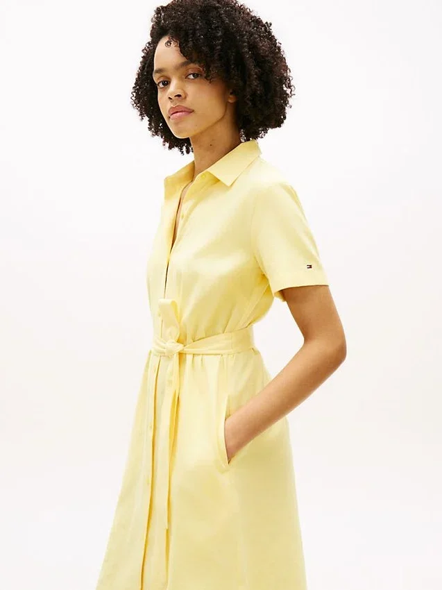 Belted Linen-Cotton Blend Shirtdress Belted Linen-Cotton Blend Shirtdress