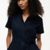 Belted Linen-Cotton Blend Shirtdress Belted Linen-Cotton Blend Shirtdress
