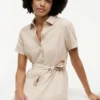 Belted Linen-Cotton Blend Shirtdress Belted Linen-Cotton Blend Shirtdress