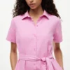 Belted Linen-Cotton Blend Shirtdress Belted Linen-Cotton Blend Shirtdress