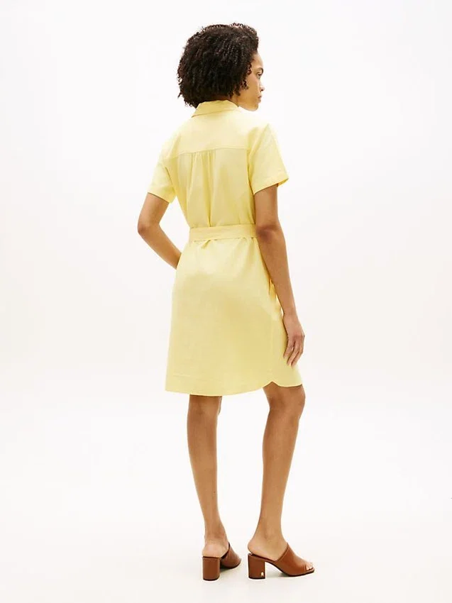Belted Linen-Cotton Blend Shirtdress Belted Linen-Cotton Blend Shirtdress