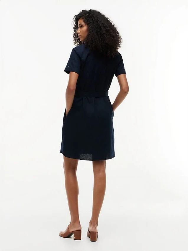 Belted Linen-Cotton Blend Shirtdress Belted Linen-Cotton Blend Shirtdress