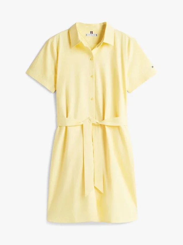 Belted Linen-Cotton Blend Shirtdress Belted Linen-Cotton Blend Shirtdress