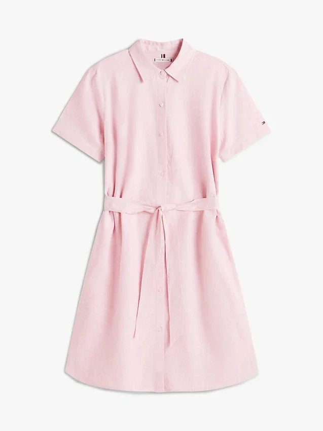 Belted Linen-Cotton Blend Shirtdress Belted Linen-Cotton Blend Shirtdress