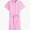 Belted Linen-Cotton Blend Shirtdress Belted Linen-Cotton Blend Shirtdress