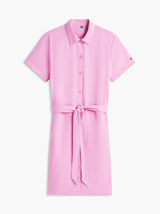 Belted Linen-Cotton Blend Shirtdress Belted Linen-Cotton Blend Shirtdress
