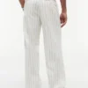 Belted Striped Cotton-Linen Blend Pant Belted Striped Cotton-Linen Blend Pant
