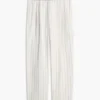 Belted Striped Cotton-Linen Blend Pant Belted Striped Cotton-Linen Blend Pant