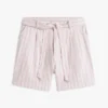 Belted Striped Linen-Blend Short Belted Striped Linen-Blend Short