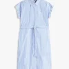 Belted Striped Poplin Shirtdress