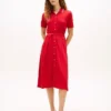 Belted Tipped Midi Polo Dress