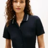 Belted Tipped Midi Polo Dress