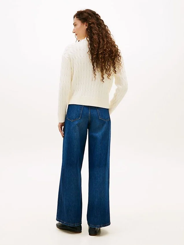 Boxy Fit Cable Knit Zip Cardigan Boxy Fit Cable Knit Zip Cardigan