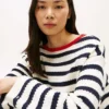 Breton Stripe Pointelle Boatneck Sweater Breton Stripe Pointelle Boatneck Sweater
