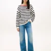 Breton Stripe Pointelle Boatneck Sweater Breton Stripe Pointelle Boatneck Sweater