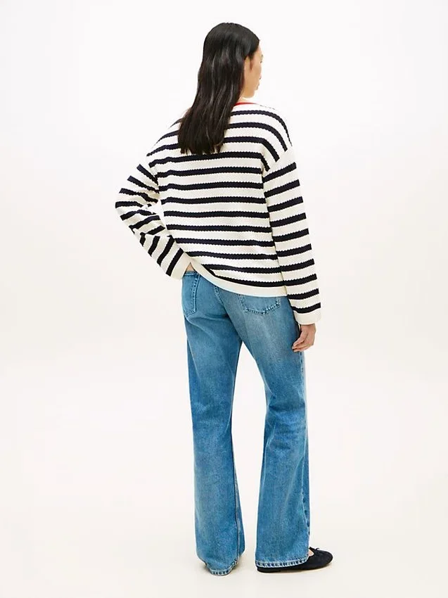 Breton Stripe Pointelle Boatneck Sweater Breton Stripe Pointelle Boatneck Sweater