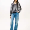Breton Stripe Pointelle Sweater Polo Breton Stripe Pointelle Sweater Polo
