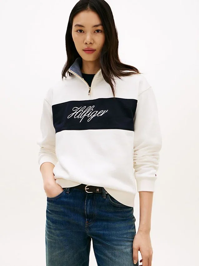 Brushed-Back Quarter-Zip Sweatshirt Brushed-Back Quarter-Zip Sweatshirt