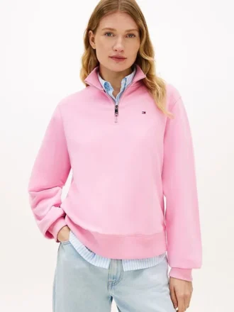 Brushed-Back Quarter-Zip Sweatshirt