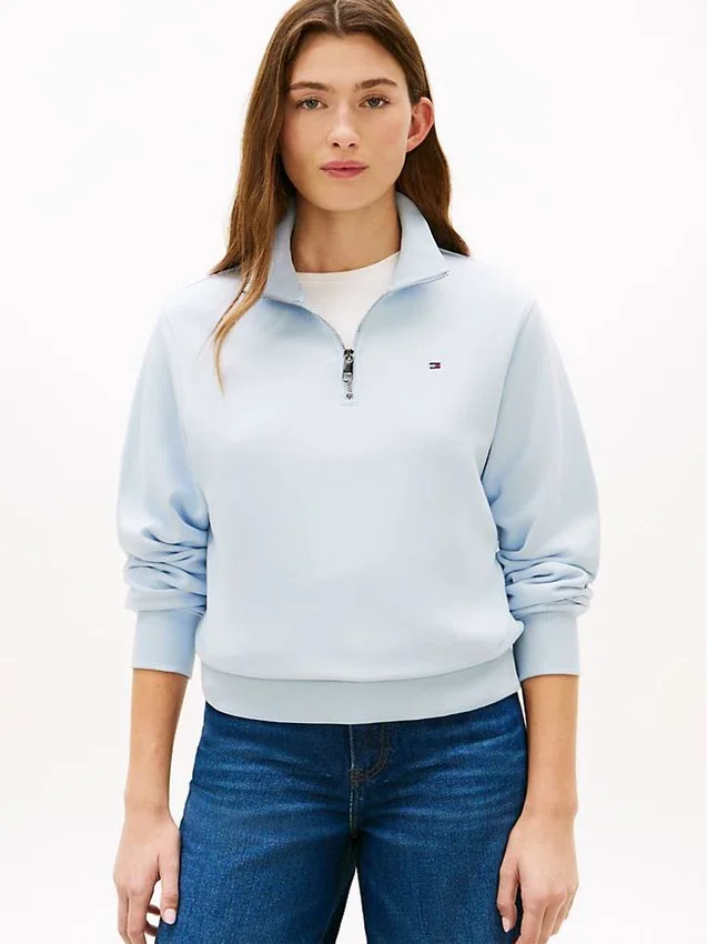 Brushed-Back Quarter-Zip Sweatshirt Brushed-Back Quarter-Zip Sweatshirt