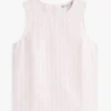 Buttoned-Back Linen-Blend Tank Top