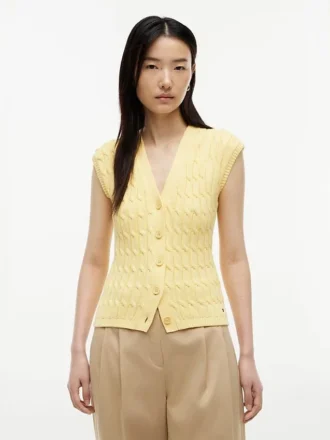 Cable Knit Cardigan Vest