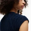 Cable Knit Cardigan Vest