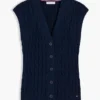 Cable Knit Cardigan Vest