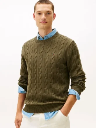 Cable Knit Crewneck Sweater