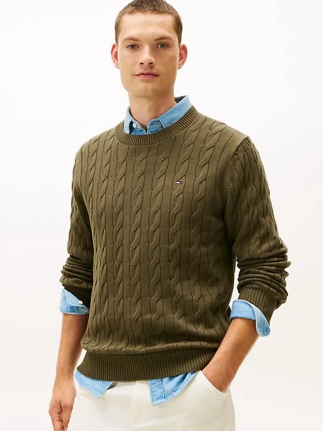 Cable Knit Crewneck Sweater Cable Knit Crewneck Sweater