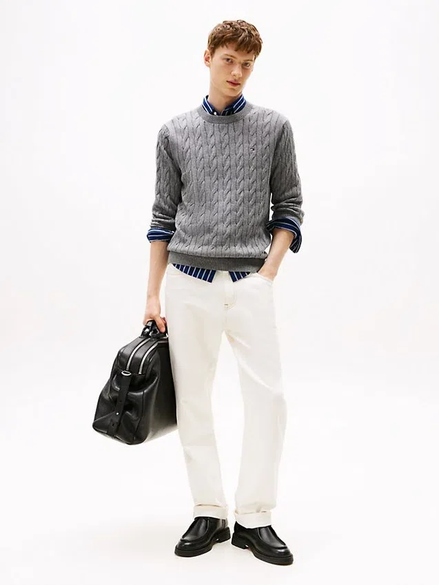 Cable Knit Crewneck Sweater Cable Knit Crewneck Sweater