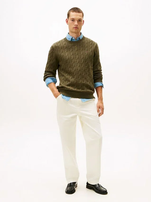 Cable Knit Crewneck Sweater Cable Knit Crewneck Sweater