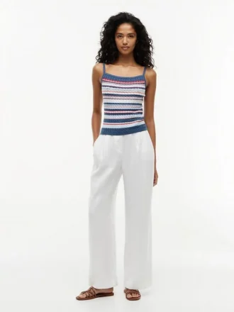 Cable Knit Striped Tank Top