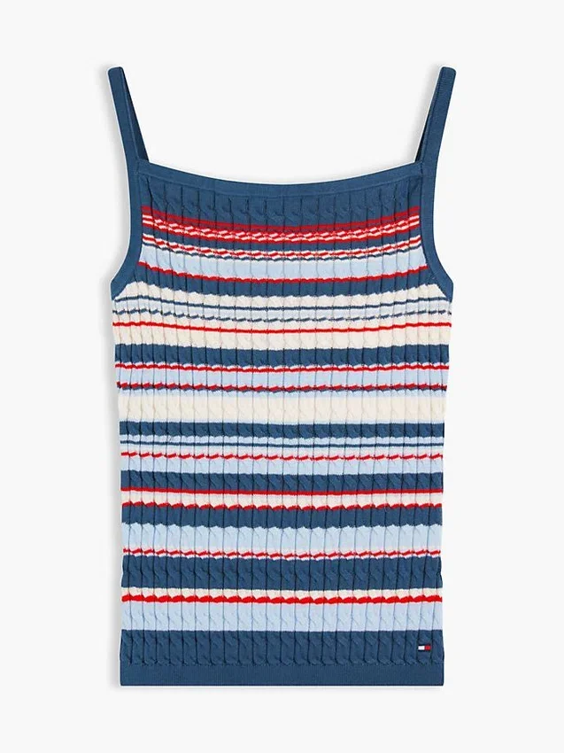 Cable Knit Striped Tank Top Cable Knit Striped Tank Top