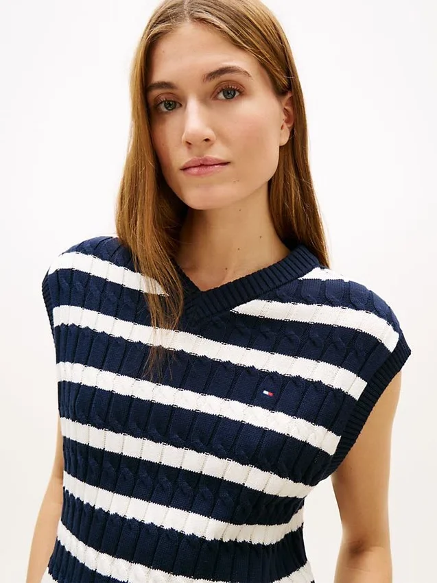 Cable Knit V-Neck Sweater Vest Cable Knit V-Neck Sweater Vest