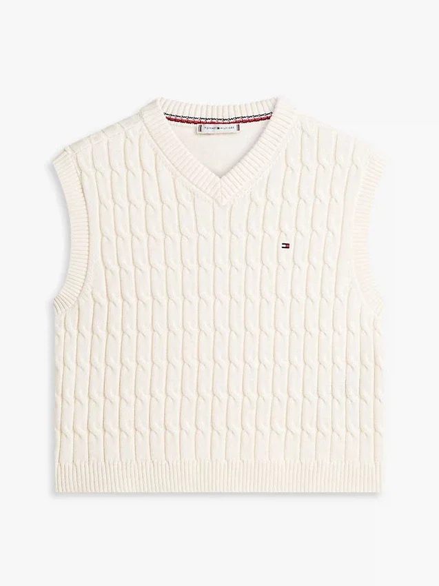 Cable Knit V-Neck Sweater Vest Cable Knit V-Neck Sweater Vest