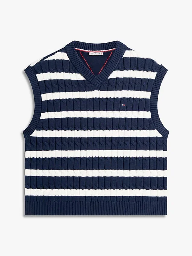 Cable Knit V-Neck Sweater Vest Cable Knit V-Neck Sweater Vest