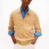 Cable Knit Zip Polo Cardigan