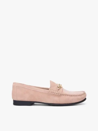 Chain-Link Suede Loafer