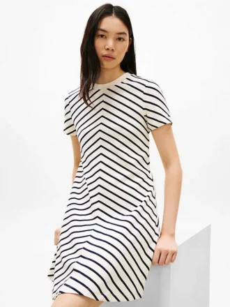 Chevron Stripe Interlock Dress
