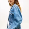 Cinched Faded Denim Jacket