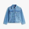 Cinched Faded Denim Jacket