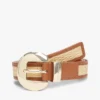 Circle Buckle Leather & Raffia Belt Circle Buckle Leather & Raffia Belt