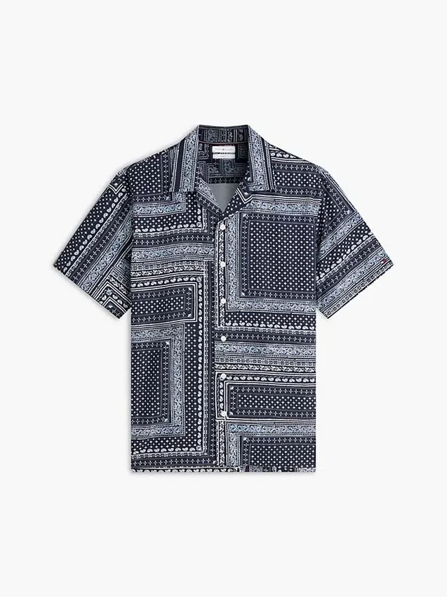 Classic Fit Bandana Patchwork Camp Shirt Classic Fit Bandana Patchwork Camp Shirt