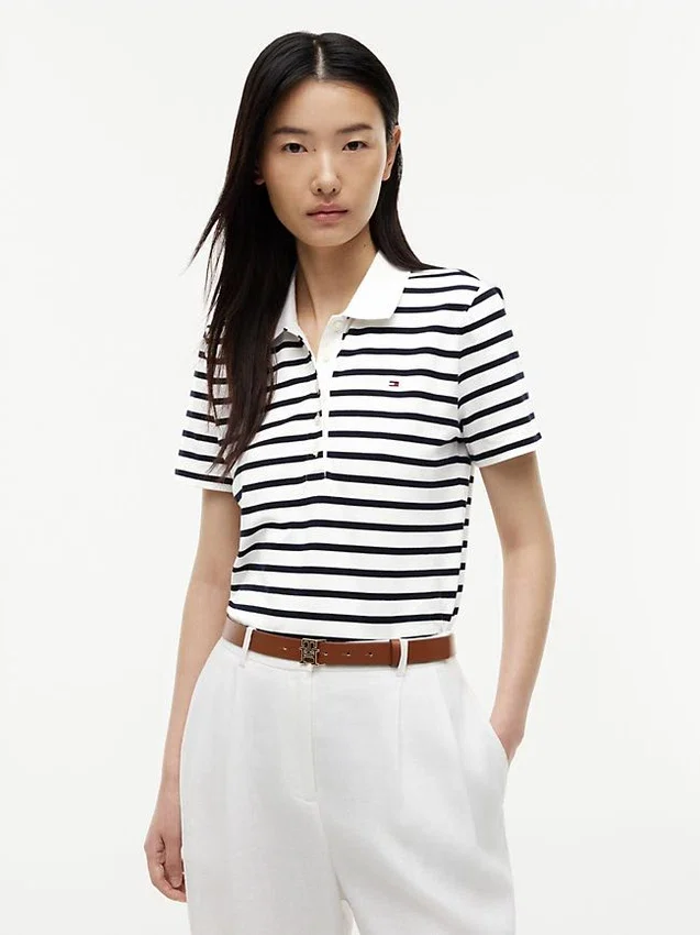 Classic Fit Striped Stretch Pique Polo Classic Fit Striped Stretch Pique Polo