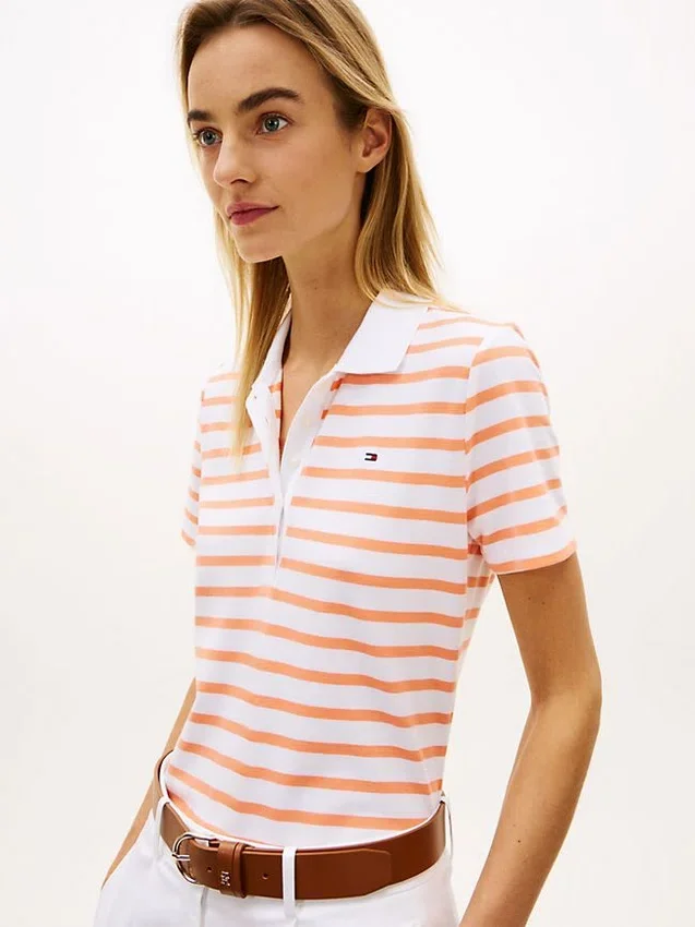 Classic Fit Striped Stretch Pique Polo Classic Fit Striped Stretch Pique Polo