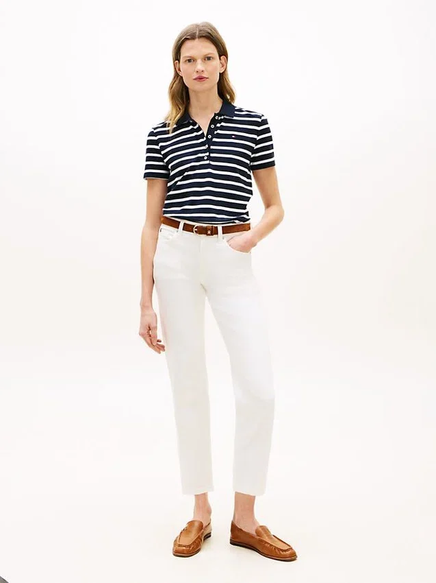 Classic Fit Striped Stretch Pique Polo Classic Fit Striped Stretch Pique Polo