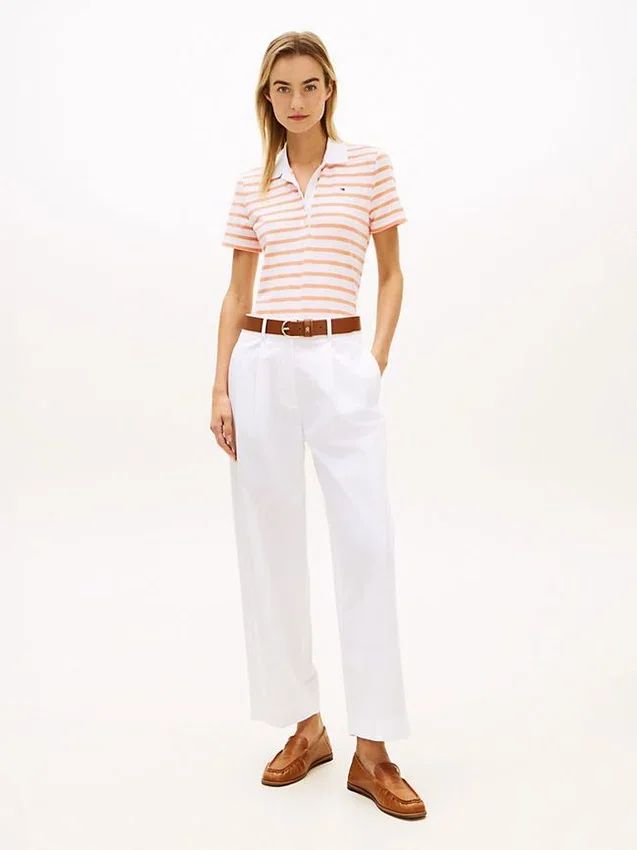 Classic Fit Striped Stretch Pique Polo Classic Fit Striped Stretch Pique Polo