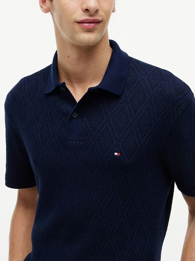 Classic Fit Textured Jacquard Polo Classic Fit Textured Jacquard Polo