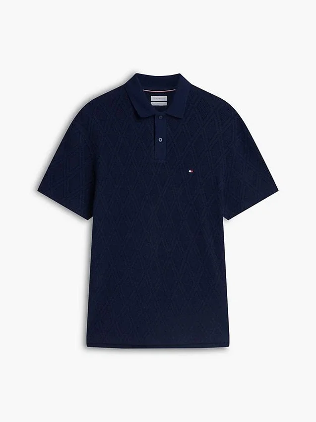 Classic Fit Textured Jacquard Polo Classic Fit Textured Jacquard Polo
